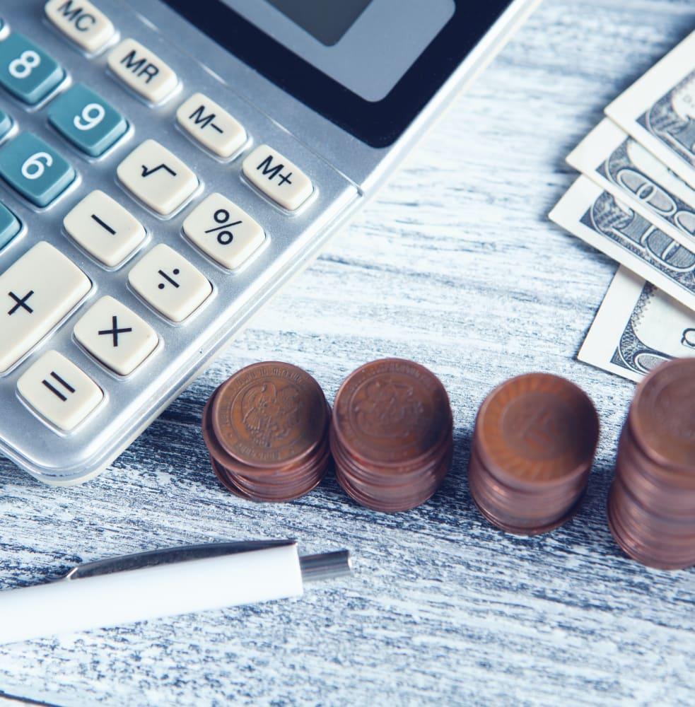 Budgeting money with a calculator