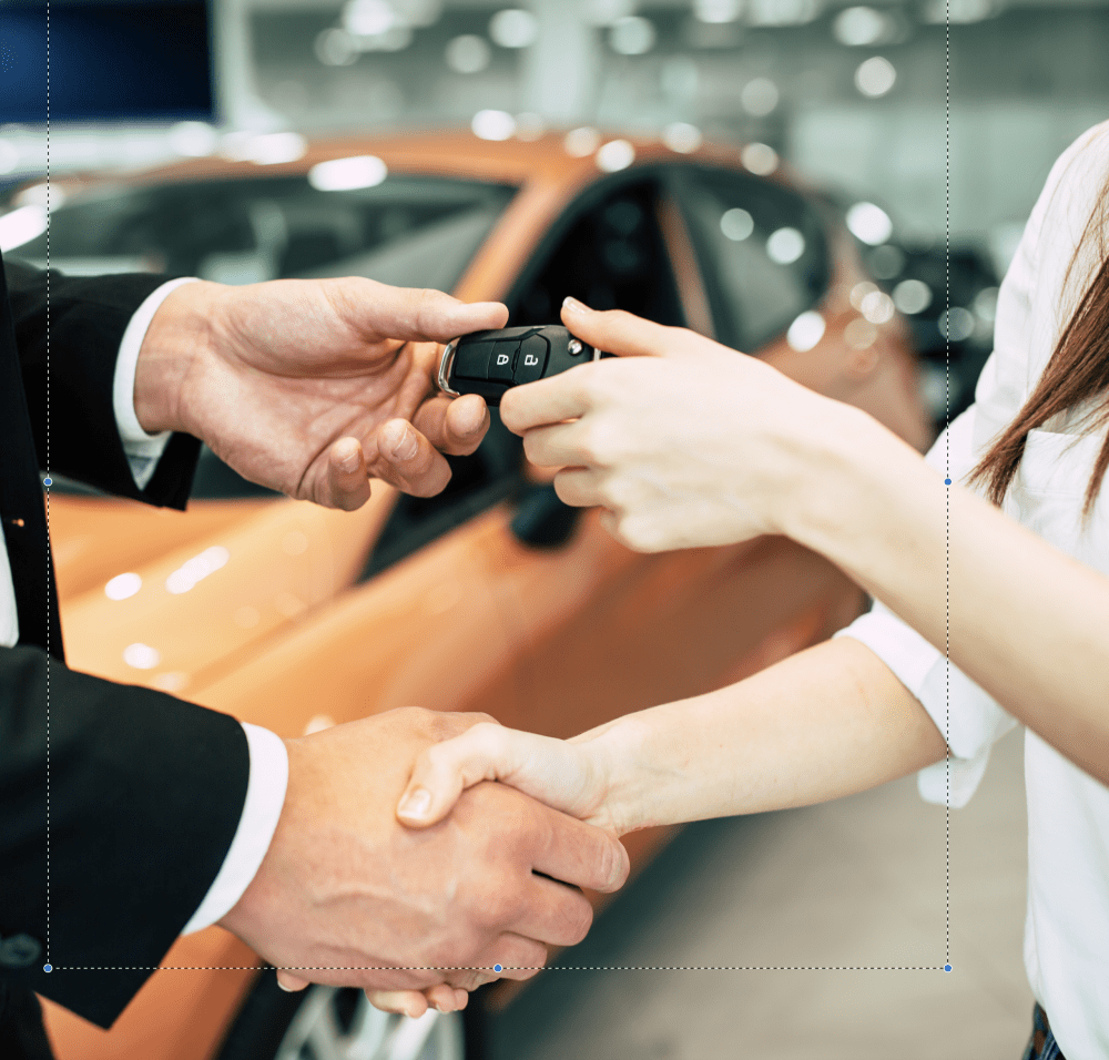 Handshaking and giving the car keys