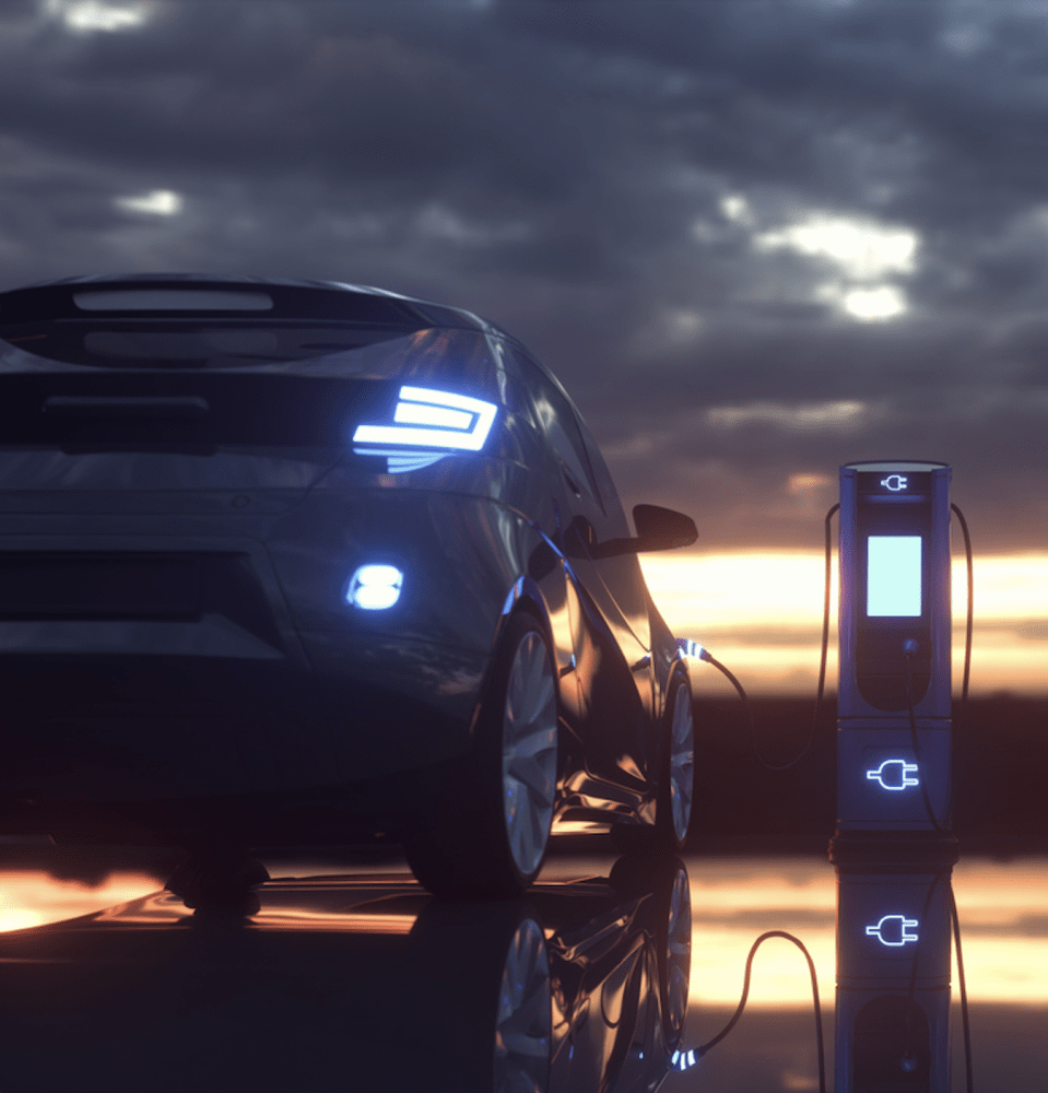 Electric car at the charging station