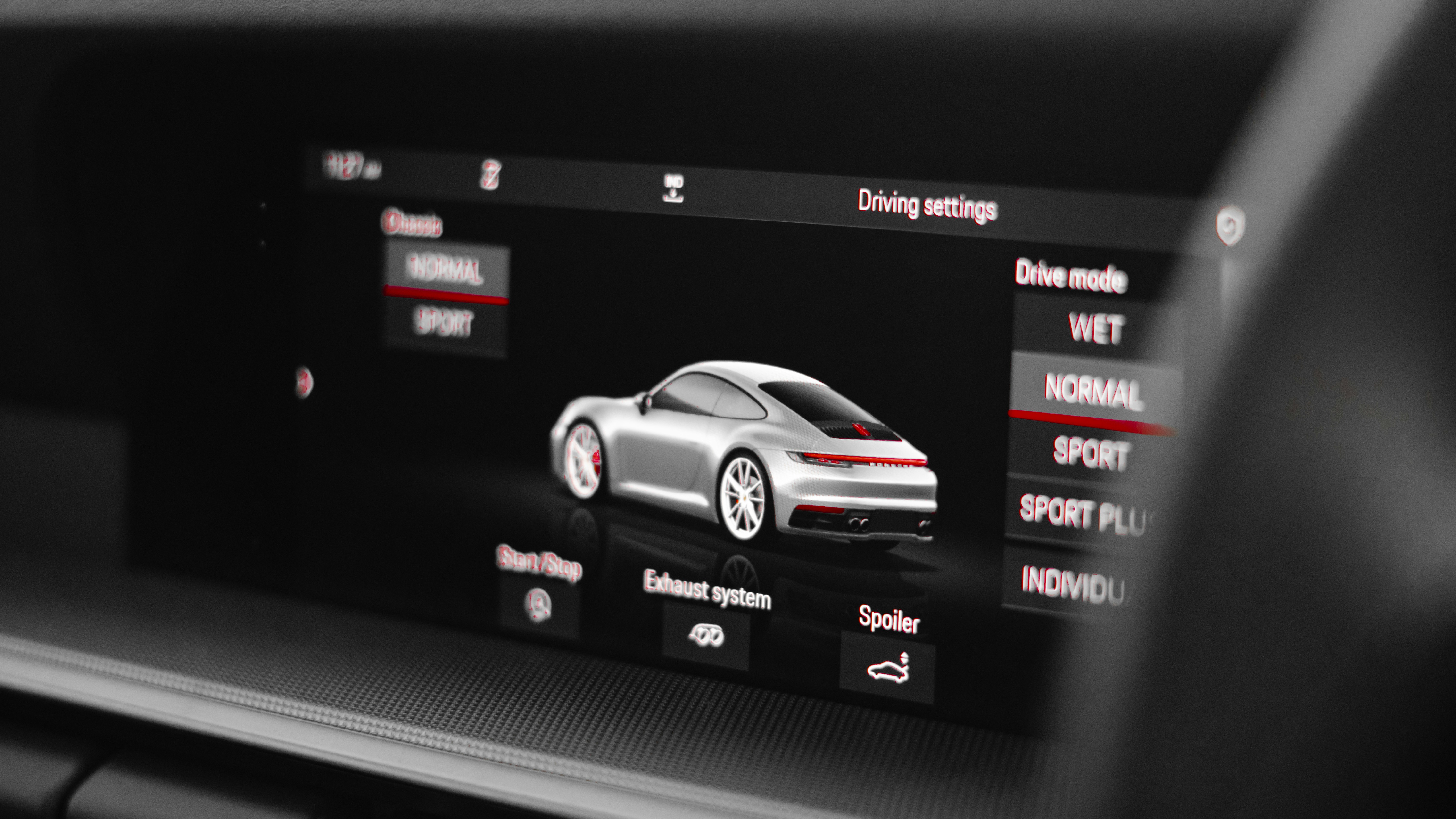 smart touchscreen dashboard sports car