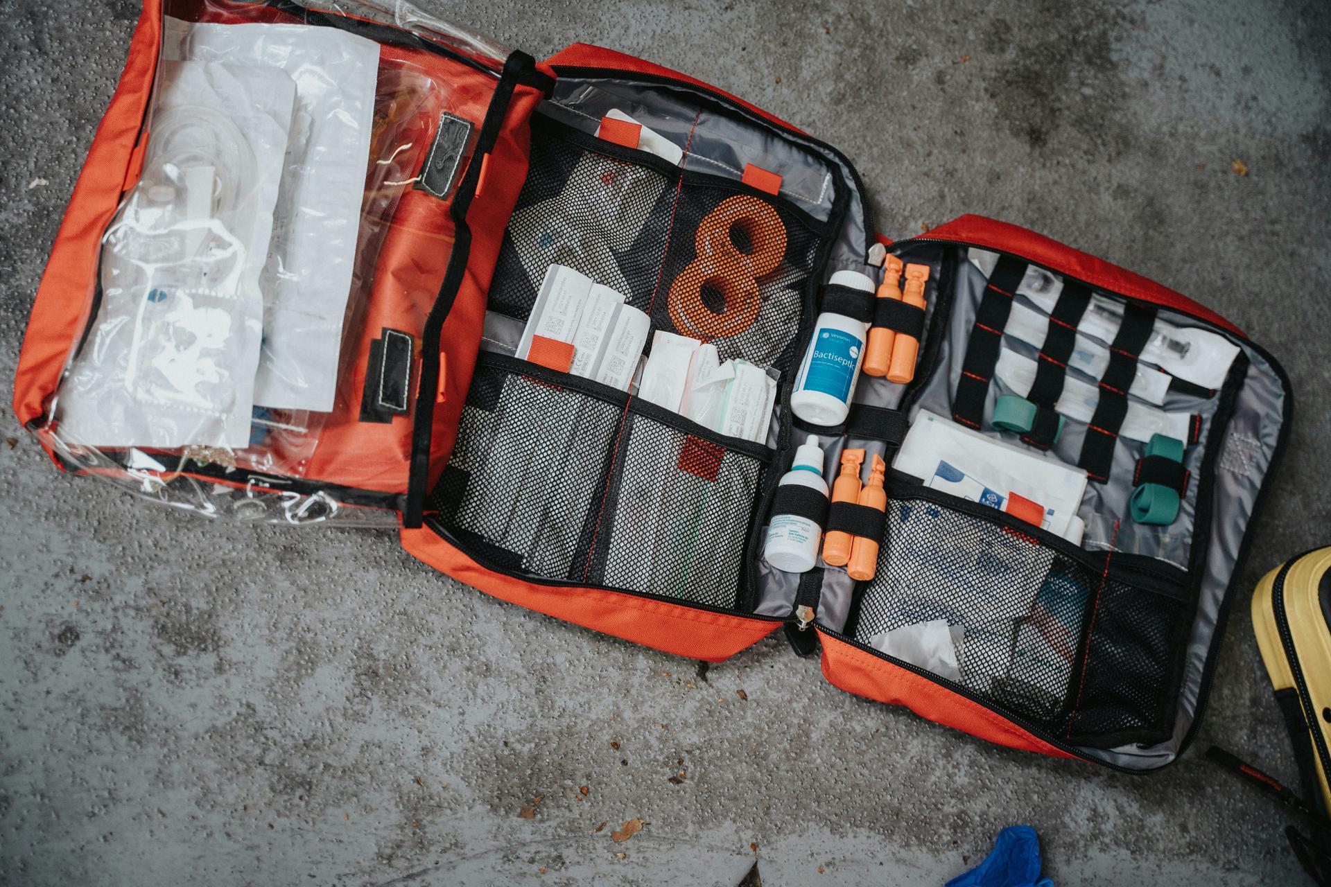 orange first aid kit